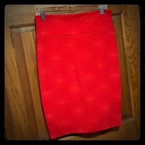 LuLaRoe Cassie Skirt, Red, Size SM